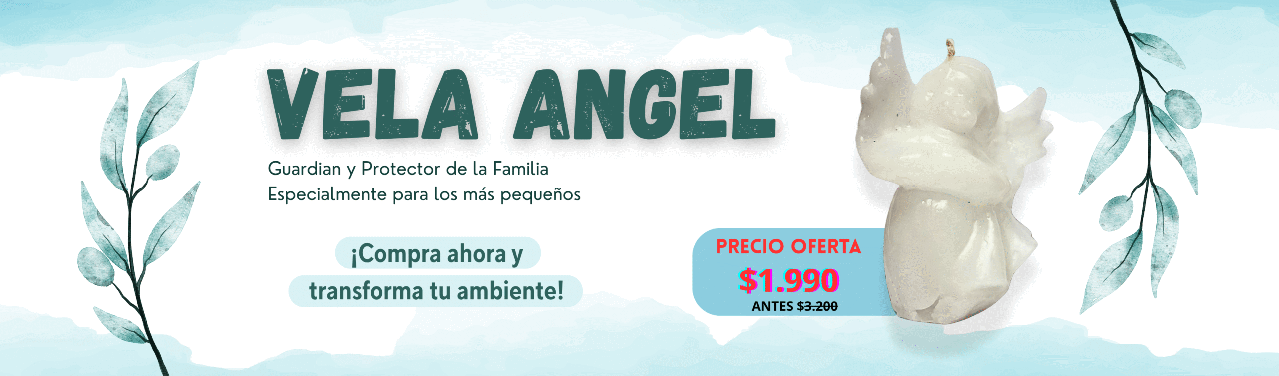 Oferta web exclusiva vela figura angel en La Flor del Naturismo